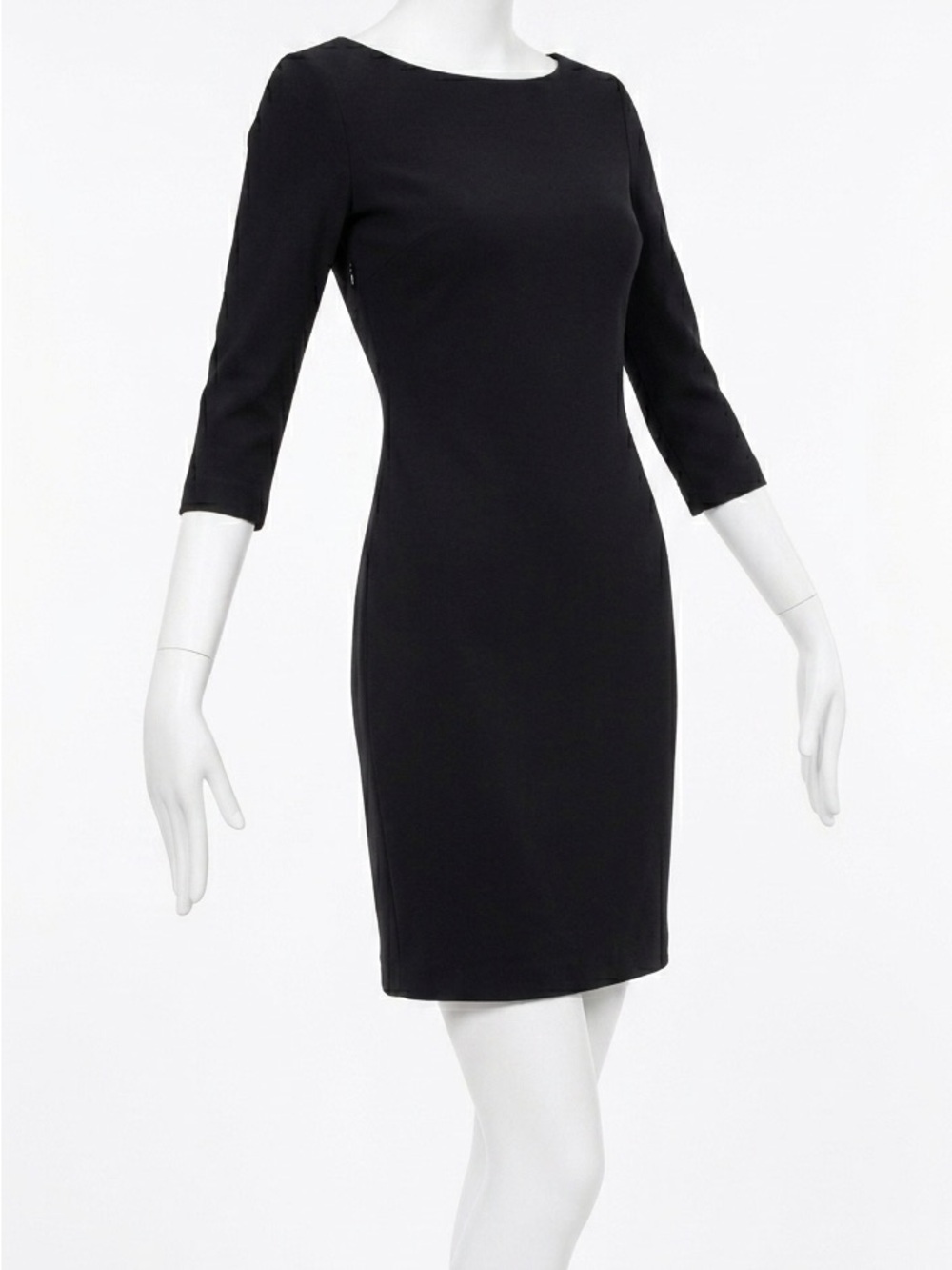 Classic Gucci Bateau Black Mini Dress with Three-Quarter Sleeves